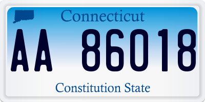 CT license plate AA86018
