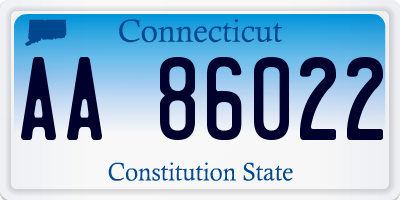 CT license plate AA86022