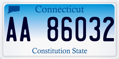 CT license plate AA86032