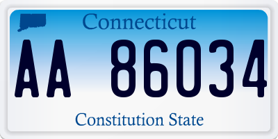 CT license plate AA86034