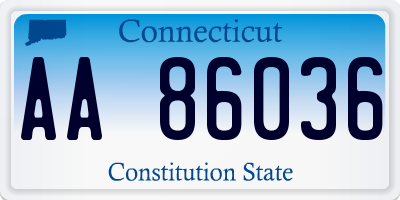 CT license plate AA86036