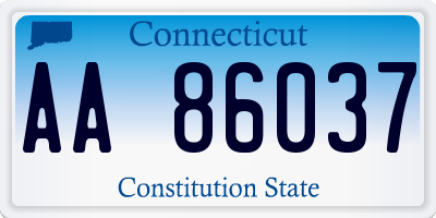 CT license plate AA86037