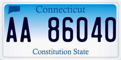 CT license plate AA86040