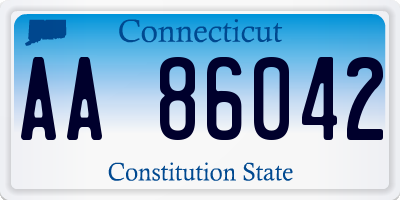 CT license plate AA86042