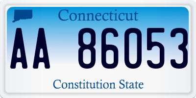CT license plate AA86053