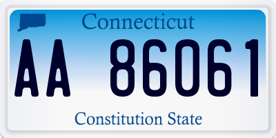 CT license plate AA86061