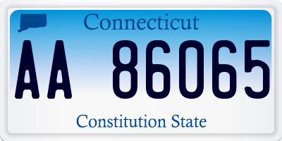 CT license plate AA86065