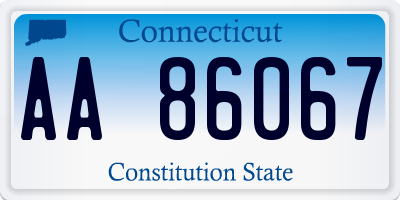 CT license plate AA86067