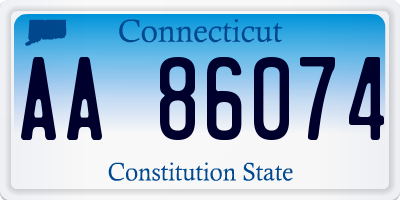 CT license plate AA86074