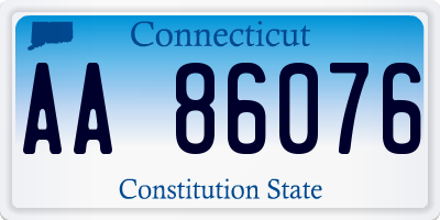 CT license plate AA86076