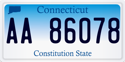 CT license plate AA86078