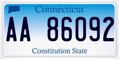 CT license plate AA86092