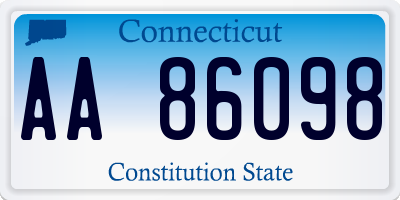 CT license plate AA86098