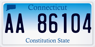 CT license plate AA86104