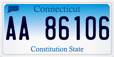 CT license plate AA86106