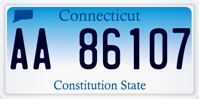 CT license plate AA86107