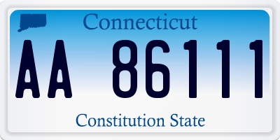 CT license plate AA86111