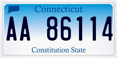 CT license plate AA86114