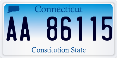 CT license plate AA86115