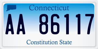 CT license plate AA86117