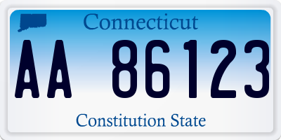 CT license plate AA86123