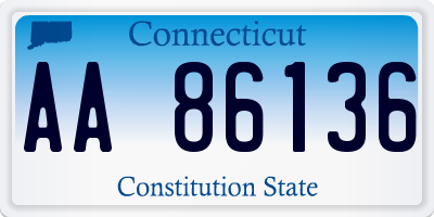 CT license plate AA86136