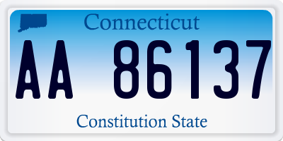 CT license plate AA86137