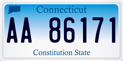 CT license plate AA86171