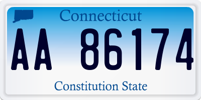 CT license plate AA86174