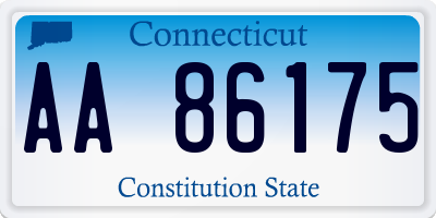 CT license plate AA86175