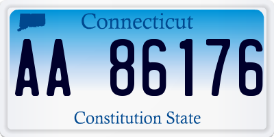 CT license plate AA86176