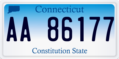 CT license plate AA86177