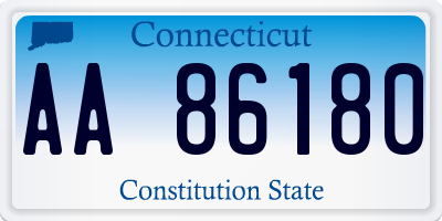 CT license plate AA86180