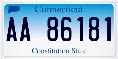 CT license plate AA86181