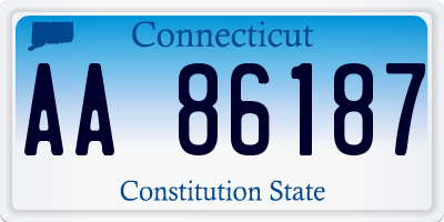 CT license plate AA86187