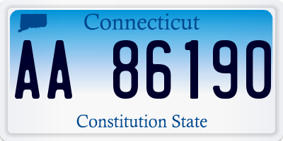 CT license plate AA86190