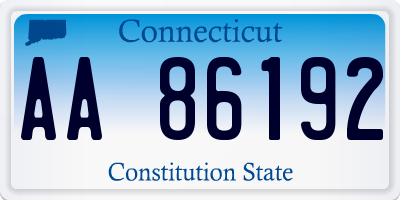 CT license plate AA86192