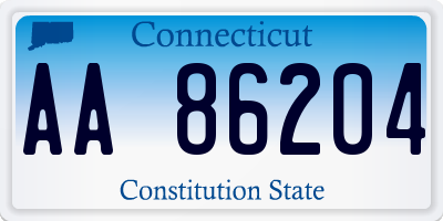 CT license plate AA86204