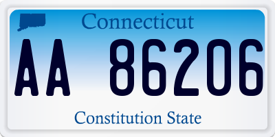 CT license plate AA86206