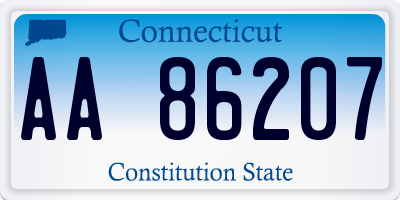 CT license plate AA86207