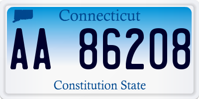 CT license plate AA86208