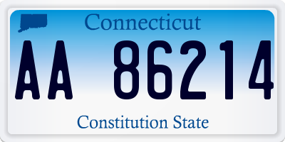 CT license plate AA86214