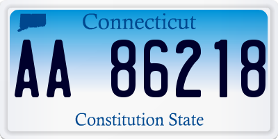CT license plate AA86218