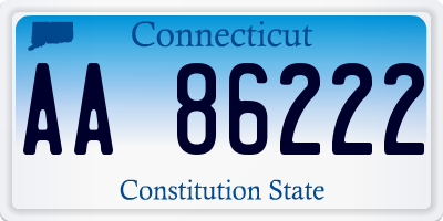 CT license plate AA86222