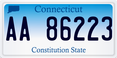 CT license plate AA86223