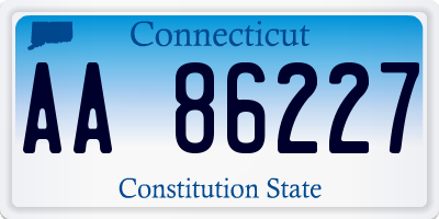 CT license plate AA86227