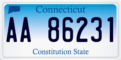 CT license plate AA86231