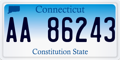 CT license plate AA86243