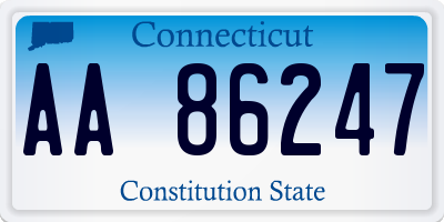 CT license plate AA86247