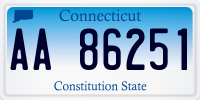 CT license plate AA86251